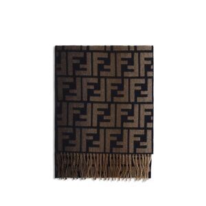 Fendi Brown Fleece Wool Men's Scarf